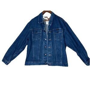 Wrangler Men's Denim Jacket Size Large  Heavy Inside Pockets Western Cowboy 70's